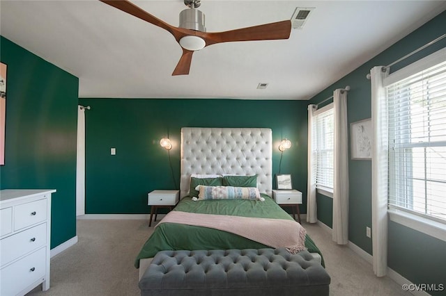 9604 Weston Ln, Henrico, VA 23238 - bedroom with light colored carpet, baseboards, and ceiling fan