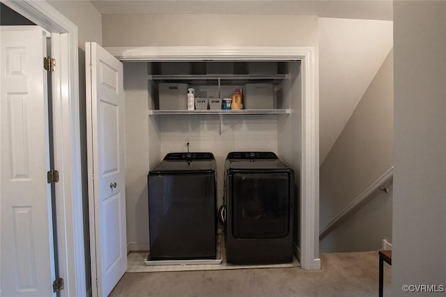9604 Weston Ln, Henrico, VA 23238 - laundry room with carpet and independent washer and dryer