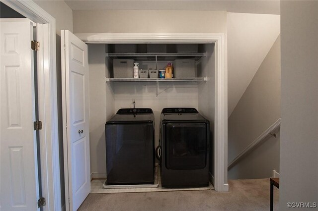 9604 Weston Ln, Henrico, VA 23238 - washroom featuring carpet floors and washing machine and dryer