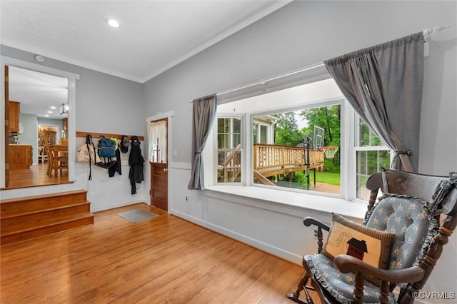 9140 Robin Ridge Dr, Hanover, VA 23116 - sitting room with wood finished floors, recessed lighting, ornamental molding, and baseboards