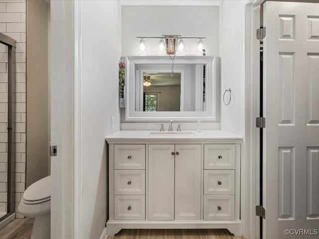 13610 Old Stage Rd, North Prince George, VA 23860 - full bath featuring vanity, a shower stall, and toilet