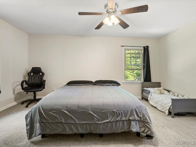 13610 Old Stage Rd, North Prince George, VA 23860 - carpeted bedroom with baseboards and a ceiling fan