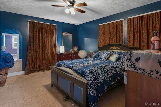 100 N Battery St, Henrico, VA 23075 - bedroom with carpet floors, ceiling fan, and a textured ceiling