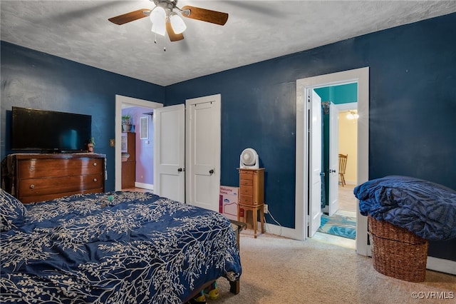 100 N Battery St, Henrico, VA 23075 - carpeted bedroom featuring baseboards, ceiling fan, and a textured ceiling