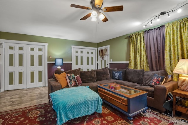 100 N Battery St, Henrico, VA 23075 - living area with a ceiling fan and wood finished floors