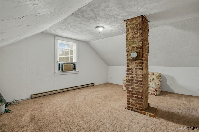 100 N Battery St, Henrico, VA 23075 - bonus room featuring carpet flooring, baseboard heating, vaulted ceiling, cooling unit, and a textured ceiling