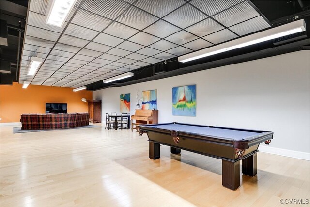 1350 Westwood Ave Unit 406, Richmond, VA 23227 - game room featuring baseboards, pool table, and wood finished floors