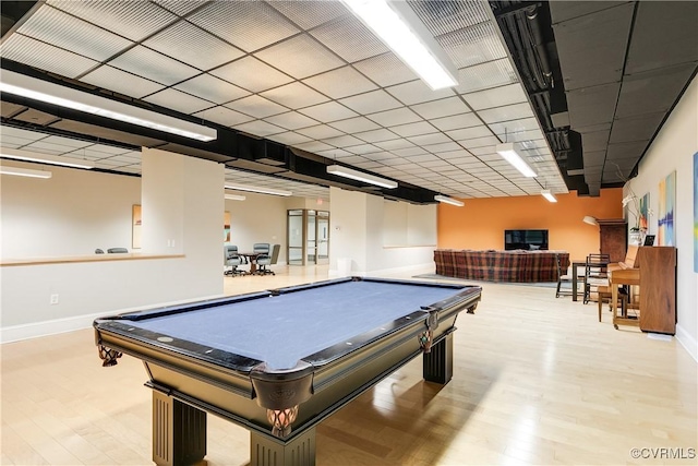 1350 Westwood Ave Unit 406, Richmond, VA 23227 - recreation room with baseboards, billiards, and wood finished floors