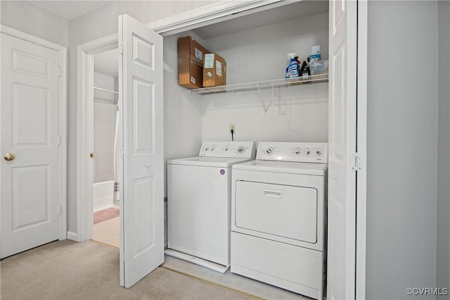1117 Lees Crossing Ct, Glen Allen, VA 23059 - laundry area featuring washer and clothes dryer and light colored carpet