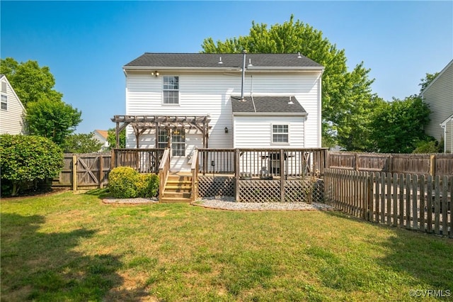 1117 Lees Crossing Ct, Glen Allen, VA 23059 - back of house with a wooden deck and a pergola