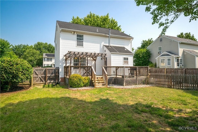 1117 Lees Crossing Ct, Glen Allen, VA 23059 - back of property with a deck and a pergola