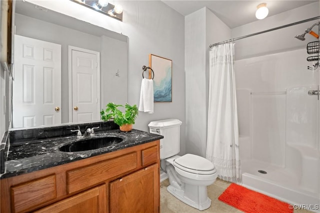 1117 Lees Crossing Ct, Glen Allen, VA 23059 - full bath with vanity, toilet, a shower with curtain, and tile patterned flooring