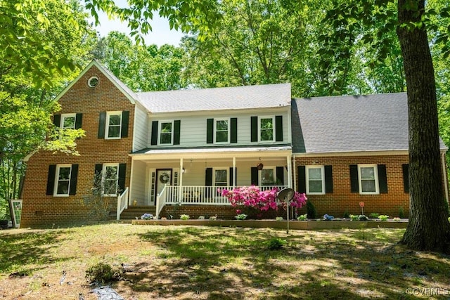 12601 W Patrick Henry Rd, Ashland, VA 23005 - view of front of home with covered porch and brick siding