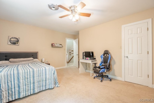 12601 W Patrick Henry Rd, Ashland, VA 23005 - carpeted bedroom featuring a desk, baseboards, and ceiling fan