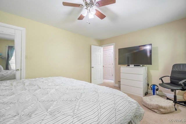 12601 W Patrick Henry Rd, Ashland, VA 23005 - carpeted bedroom featuring baseboards and a ceiling fan