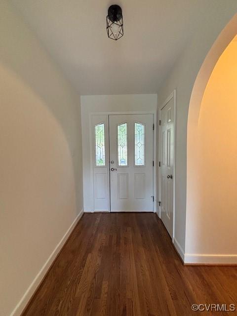 12513 Caitlin Cir, Henrico, VA 23233 - entryway with arched walkways and dark wood-type flooring