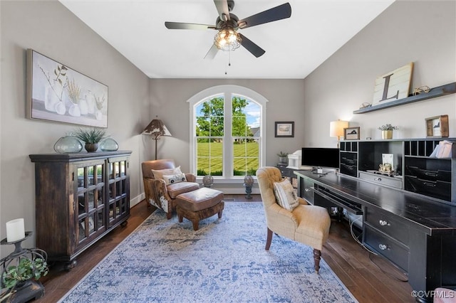 3397 Manor Oaks Dr, Powhatan, VA 23139 - home office featuring wood finished floors and ceiling fan