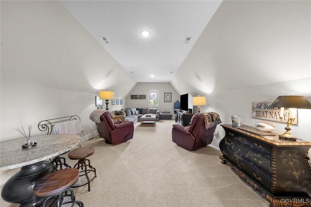 3397 Manor Oaks Dr, Powhatan, VA 23139 - carpeted living room with vaulted ceiling and baseboards