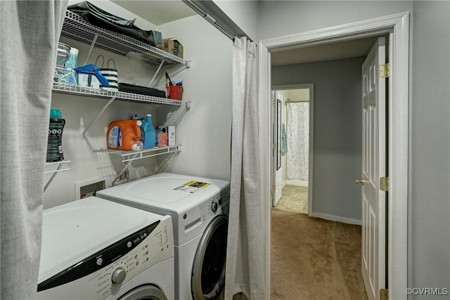 3107 Q St, Richmond, VA 23223 - laundry room featuring independent washer and dryer and carpet flooring