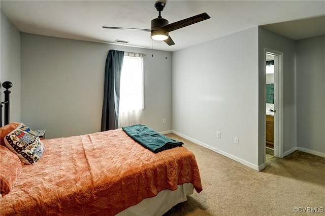 3107 Q St, Richmond, VA 23223 - carpeted bedroom featuring ceiling fan and connected bathroom