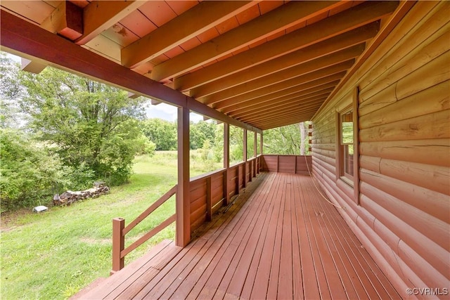 10 N River Ct, Cartersville, VA 23027 - wooden deck with a yard