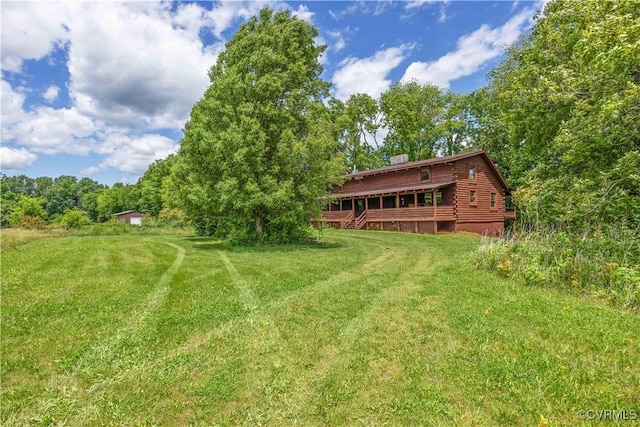 10 N River Ct, Cartersville, VA 23027 - view of grassy yard with a deck