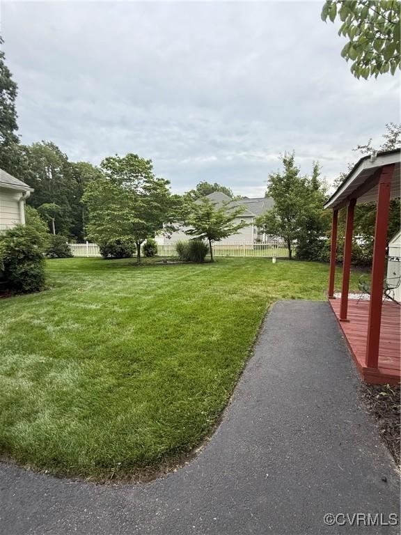 12605 Long Branch Ct, Chesterfield, VA 23832 - view of yard with a wooden deck