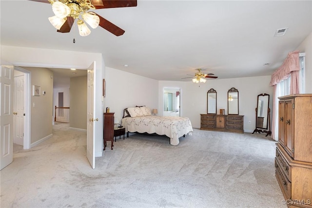 160 Walnut Ridge Dr, Stafford, VA 22556 - bedroom with light colored carpet, baseboards, and a ceiling fan