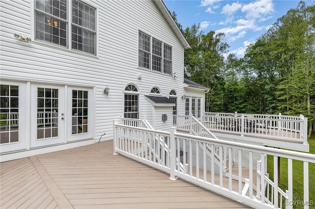 160 Walnut Ridge Dr, Stafford, VA 22556 - wooden deck with stairway and french doors