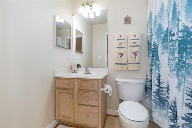 160 Walnut Ridge Dr, Stafford, VA 22556 - full bathroom featuring vanity, baseboards, toilet, and a shower with curtain
