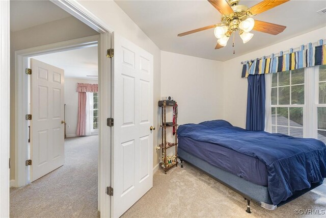 160 Walnut Ridge Dr, Stafford, VA 22556 - bedroom featuring light colored carpet and a ceiling fan
