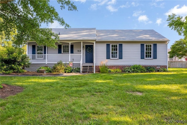 2505 Winston Ct, Glen Allen, VA 23060 - ranch-style house with a porch and a front yard