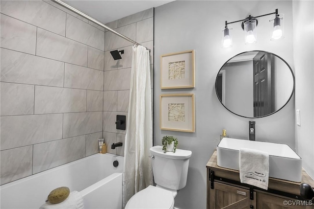 2505 Winston Ct, Glen Allen, VA 23060 - full bathroom with shower / bath combo with shower curtain, vanity, and toilet