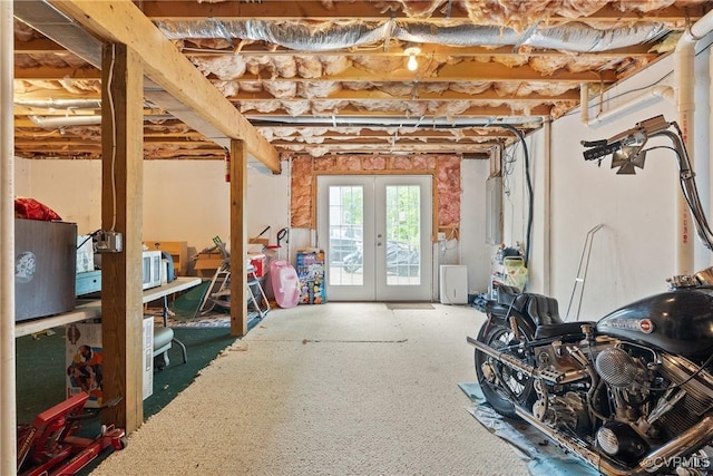 17 Brougham Rd, Fluvanna, VA 22963 - basement with electric panel and french doors