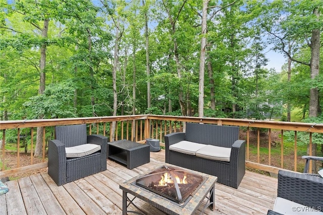17 Brougham Rd, Fluvanna, VA 22963 - deck featuring an outdoor living space with a fire pit