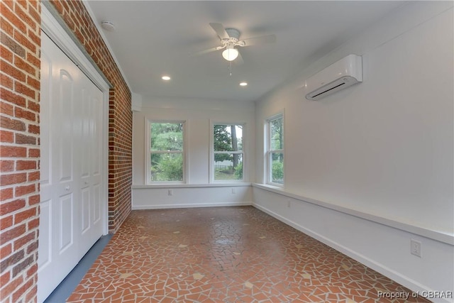449 Martha Lee Dr, New Market, VA 23666 - unfurnished sunroom featuring a wall mounted air conditioner