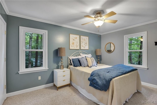 14702 Mill Spring Dr, Midlothian, VA 23112 - carpeted bedroom with crown molding and a ceiling fan