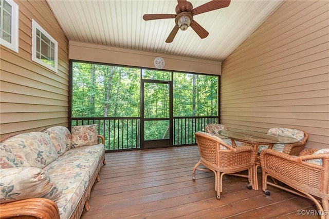 17231 Ivory Bill Ln, Chesterfield, VA 23838 - sunroom / solarium with ceiling fan and lofted ceiling
