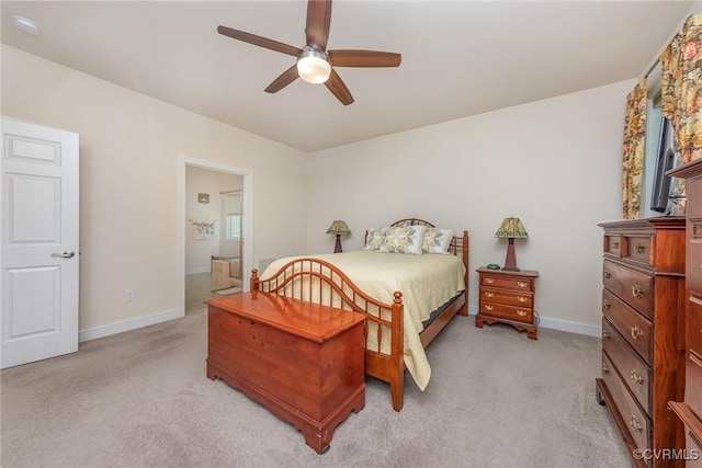 17231 Ivory Bill Ln, Chesterfield, VA 23838 - bedroom featuring light carpet, baseboards, and a ceiling fan
