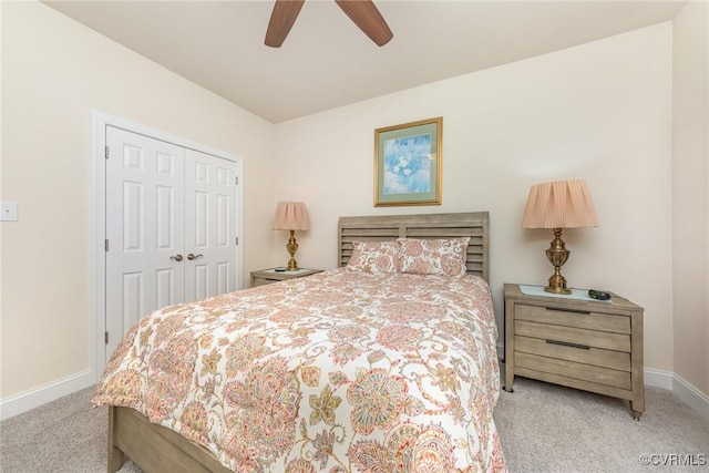 17231 Ivory Bill Ln, Chesterfield, VA 23838 - bedroom with carpet flooring, baseboards, a closet, and a ceiling fan