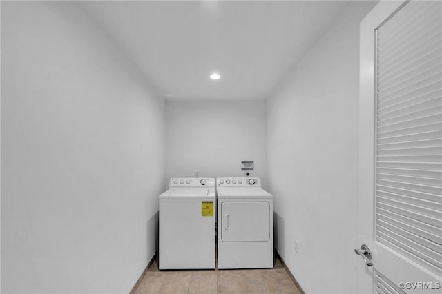4250 Granby St Unit 105, Norfolk, VA 23504 - washroom featuring washing machine and clothes dryer, baseboards, and recessed lighting