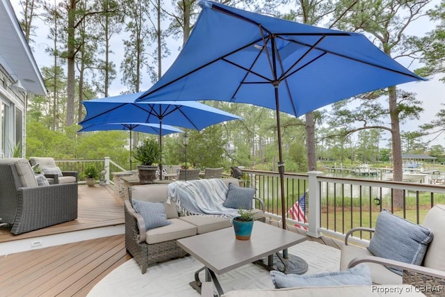 109 Vreeland Dr, Yorktown, VA 23692 - wooden deck featuring outdoor dining area and an outdoor living space