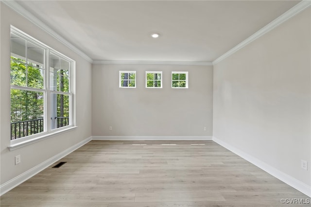 16831 Barmer Rd, Chesterfield, VA 23838 - unfurnished room featuring crown molding, baseboards, and light wood finished floors