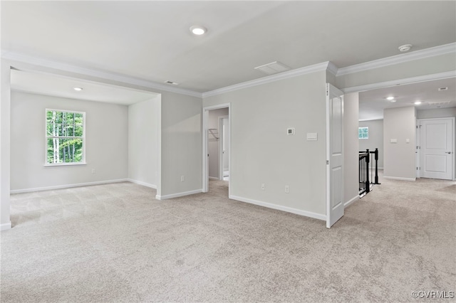 16831 Barmer Rd, Chesterfield, VA 23838 - unfurnished room featuring crown molding, light carpet, baseboards, and recessed lighting