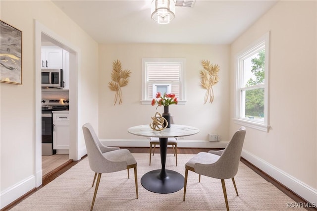 2214 Parkside Ave, Henrico, VA 23228 - dining area featuring wood finished floors and baseboards