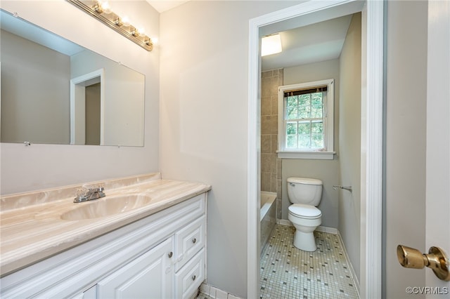 10216 Greglynn Rd, North Chesterfield, VA 23236 - bathroom with vanity, toilet, tile patterned floors, and  shower combination