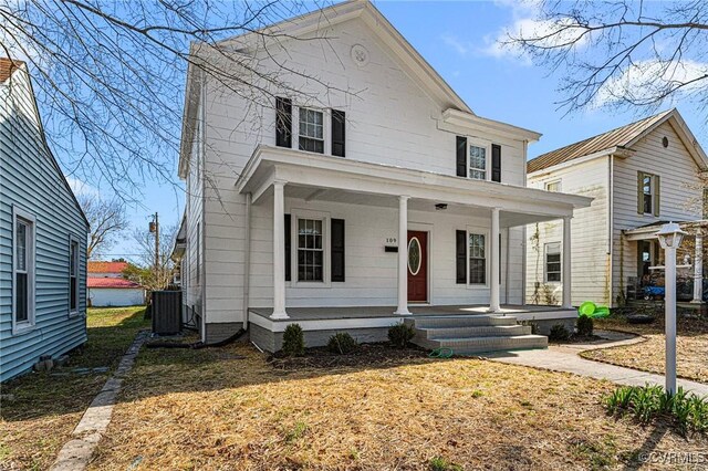 109 E Maryland Ave, Crewe, VA 23930 - view of front of home with a porch and cooling unit