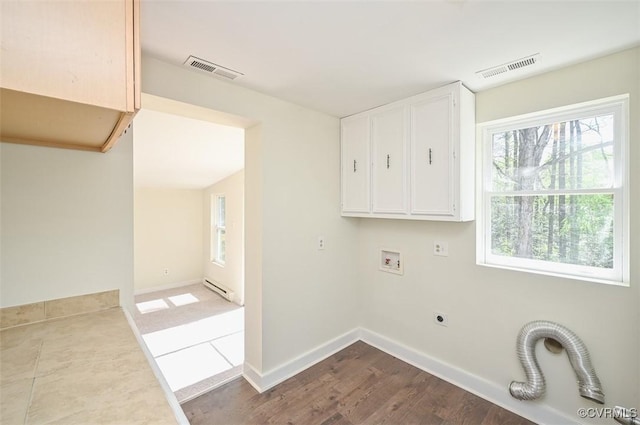 10486 Malboro Rd, Hanover, VA 23116 - washroom featuring electric dryer hookup, cabinet space, plenty of natural light, and baseboards
