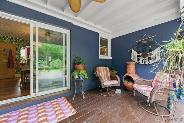 290 Circle Dr, Port Haywood, VA 23138 - sitting room featuring wood finished floors and ceiling fan