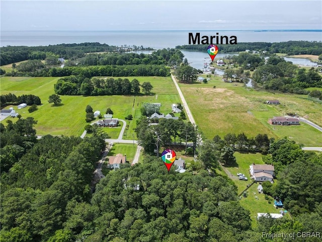 290 Circle Dr, Port Haywood, VA 23138 - aerial view of property's location featuring a large body of water and a tree filled landscape